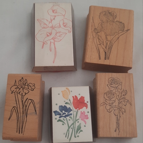 Art Five Vintage Floral Rubber Stamps Poshmark